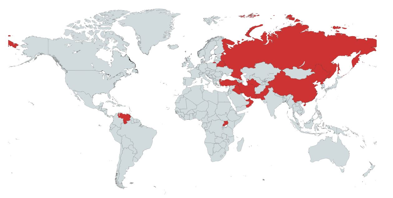 Countries that have restricted the Tor Browser