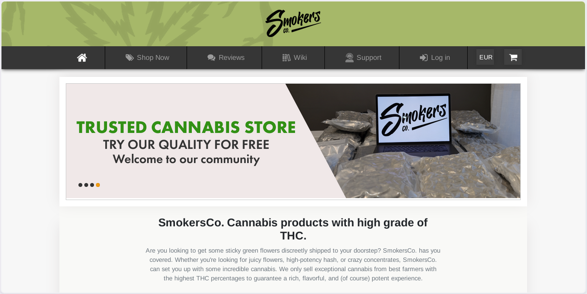 Smokers Co. marketplace main page Smokers Co. marketplace main page