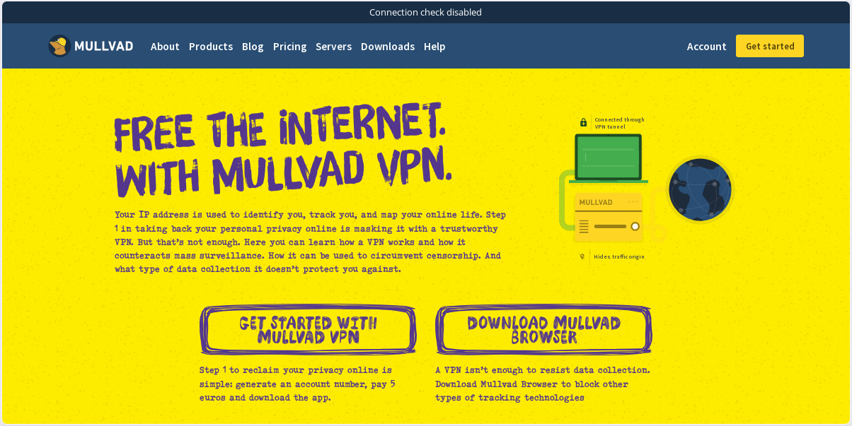 Mullvad mainpage Mullvad mainpage