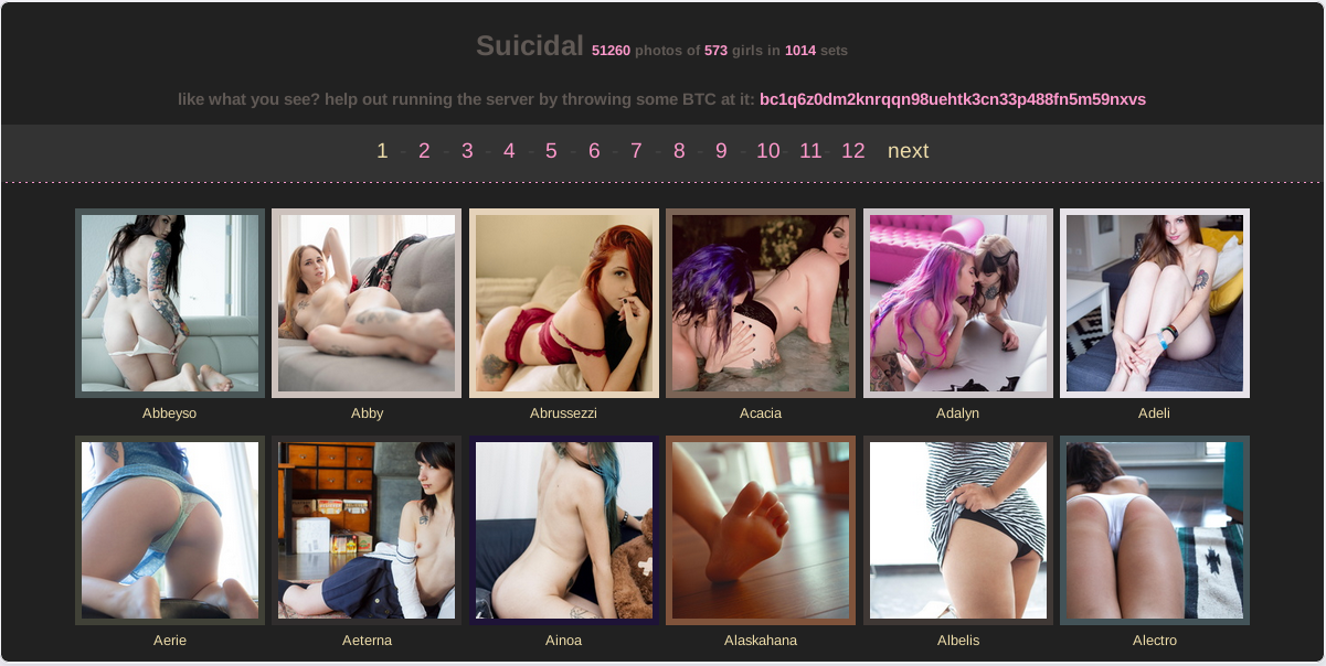 SuicideGirls mainpage SuicideGirls mainpage